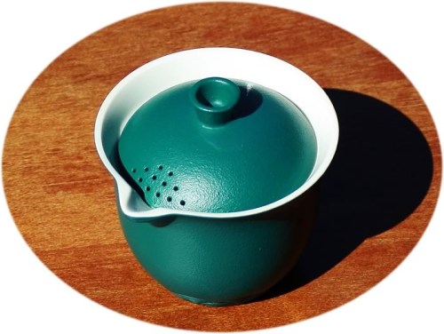 Chinese tea set travel crude pottery green 